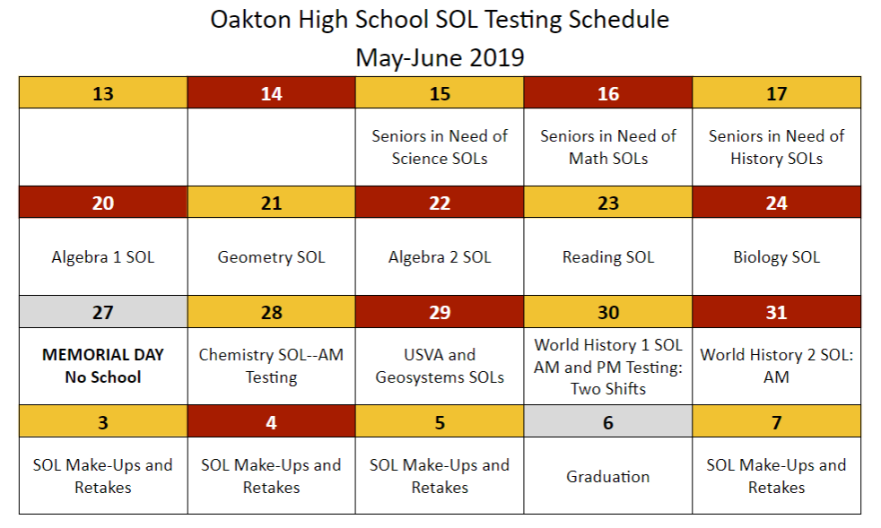 SOL Testing | Oakton High School